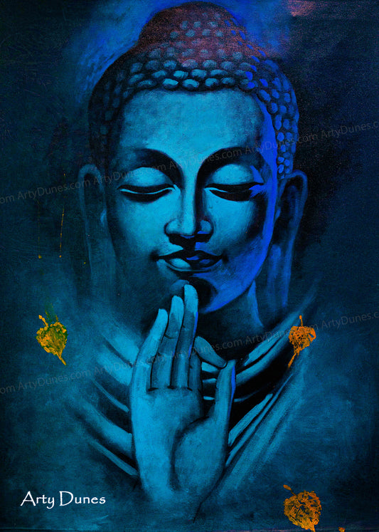 Gautam Buddha's Vitarka Mudra | Buddhism | Figurative Art Portrait by Ms Puja Sarin
