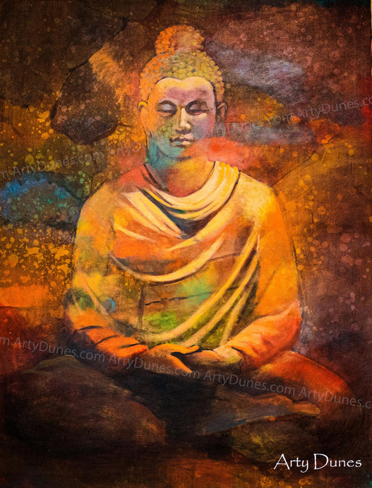 Figurative Expressionism Art | The Dhyana Mudra | Buddha Painting by Ms Puja Sarin