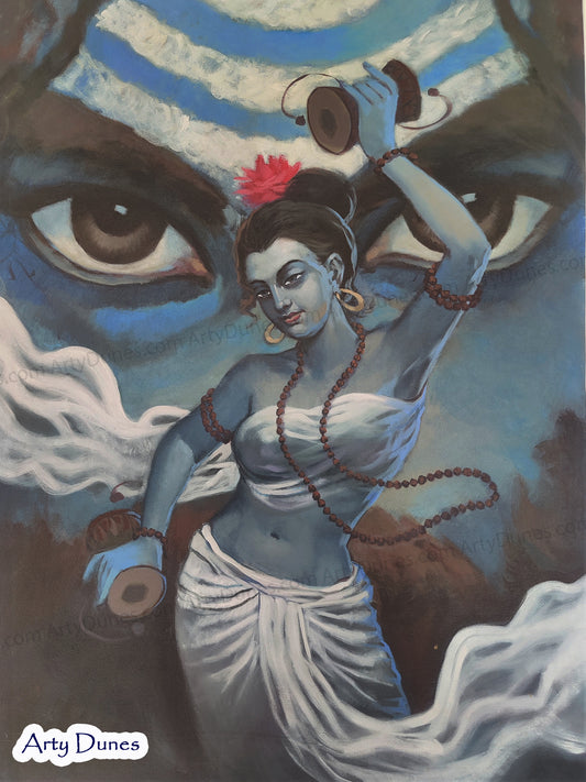 The Lasya Dance | Goddess Parvati | Lord Shiva Painting | Hindu God Mythology