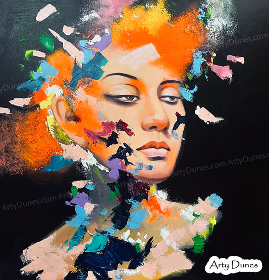 Vivid Vibrant Woman Painting | The Introspective Mind | Expressionism Art Ms Puja Sarin