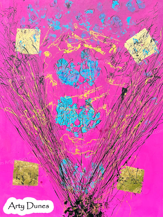 Peacock Love | Abstract Feminine Pink Canvas Art