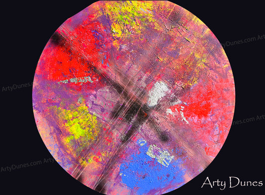 The Pastel Circle | Round Canvas Painting | Modern Art by Ms. Puja Sarin